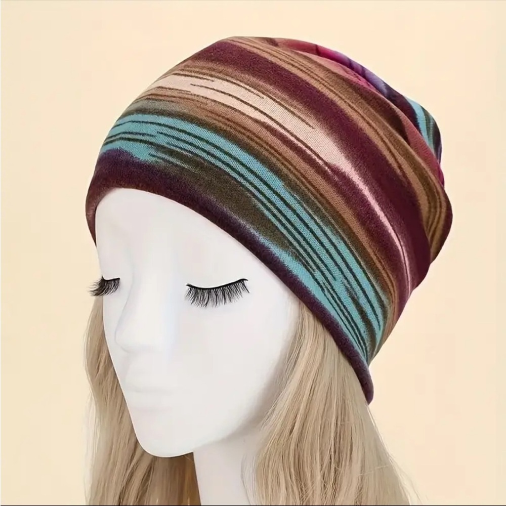 Colorful Pullover Convertible‎ Hat Unisex Casual Neck Hair Hoop Thin Beanie